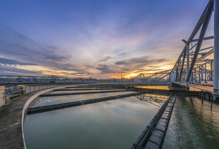 Water Treatment Plant at sunrise